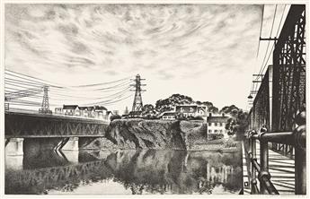 LOUIS LOZOWICK (1892 - 1973) City on a Rock.                                                                                                     